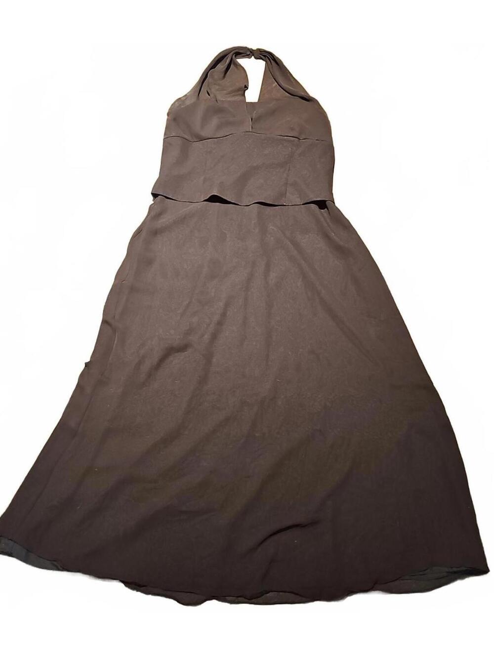 Jordan Chocolate Brown strapless sheer ladies formal dress size 20